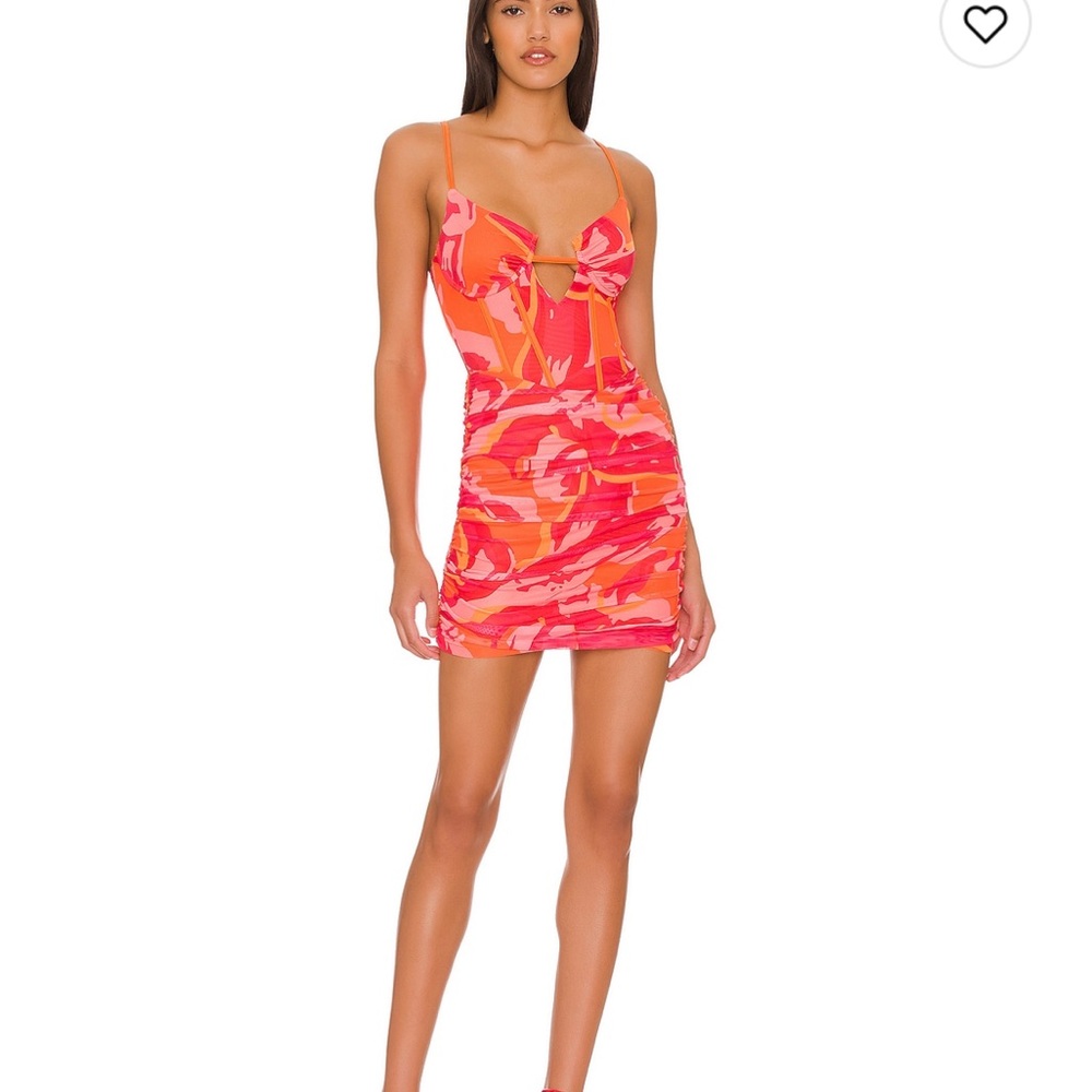 Superdown red multi mini dress XS NWT